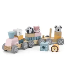 PolarB Wooden Stacking Train Toy - Multicolor