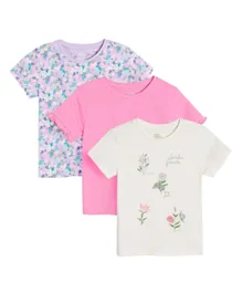 SMYK 3 Pack Floral T-Shirts - Multicolor