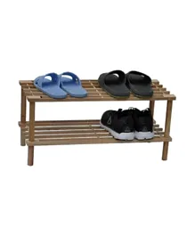 رف تسوية الأحذية الخشبي من فيلينجز 2 طبقات - طبيعي