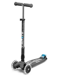 Micro Maxi Deluxe Foldable Scooter with LED Wheels - Volcano  Grey