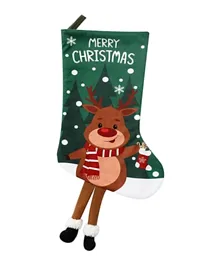 Brain Giggles Classic Long Leg Style Christmas Stocking - Reindeer