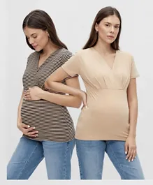 Mamalicious 2 Pack Jersey Maternity Tops - Multicolor