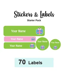 Ladybug Labels Personalised Name Labels Sticker Combo Belle - Pack of 70
