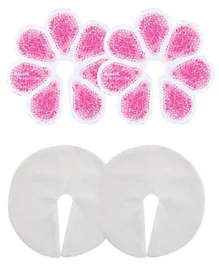 Mums & Bumps - Bodyice 2 Gel Breast Pads & 2 Breast Sleeves - White & Pink