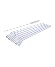 Simax Glass Drinking Bent Straws - 6 Pieces