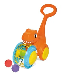Tomy Toomies Pic & Push T-Rex - Toddler Walking Toy for 12M-3Y, Jurassic Colorful Push Vehicle, 37.47x21.58x26.03cm