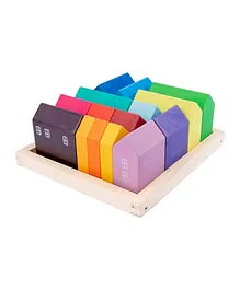 Woody Buddy Rainbow Houses - 15 Pieces