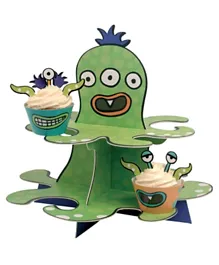 Ginger Ray Monster Madness Cupcake Stand - Green