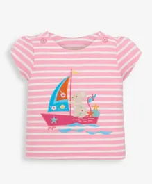 JoJo Maman Bebe Sailboat Applique T-Shirt - Pink