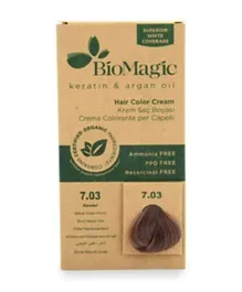 BIOMAGIC Hair Color Cream With Keratin & Argan Oil 7/03 Natural Golden Blonde - 60mL