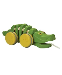 Plan Toys Dancing Alligator Wooden Pull Along Toy - Green