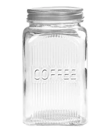 TALA Ribbed Glass Coffee Storage Canister With Screw Top Tin Lid - 1.25L