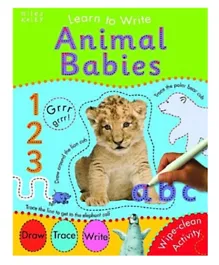 كتاب أطفال الحيوانات من سلسلة تعلم الكتابة غلاف ورقي من تأليف مايلز كيلي- 14 صفحة