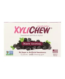 Xylichew Black Licorice Chewing Gum - Pack of 12