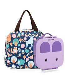 Eazy Kids Bento Box With Insulated Lunch Bag Combo - Purple