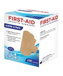 First Aid Sheer Strip Bandages Assorted - 100 Pieces
