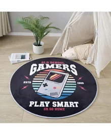 HomeBox Gaming Play Smart Printed Round Flannel Rug