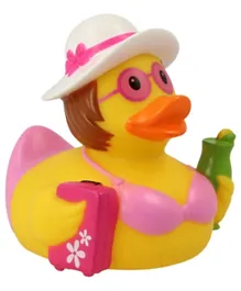 Lilalu Holiday Female Rubber Duck Bath Toy - Yellow and Pink