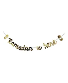 Eid Party Gold 'Ramadan Is Here' Garland Card Bunting