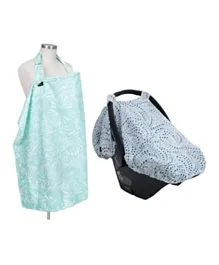 Bebe au Lait Premium Cotton Print Nursing Cover + Acapulco  Muslin Car Seat Cover Free