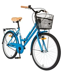سبارتان - دراجة كلاسيك سيتي مع سلة بلون أزرق - مقاس 24 بوصة