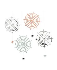 مجموعة ميري ميري لزينة عيد الهالوين على شكل شباك العنكبوت - 4 قطع