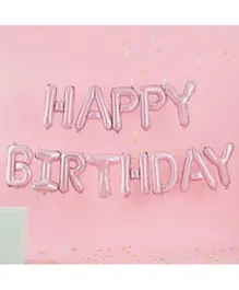 Ginger Ray Matte Happy Birthday Balloon Bunting - Pink
