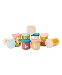 Babymoov Isy Superior Glass Baby Food Storage Containers Small Glass Jars With Airtight Lids - 9 Pieces