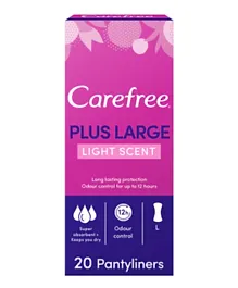 Carefree Plus Large Light Scent Panty Liners - Pack of 20