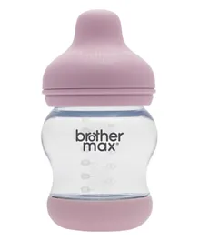 Brother Max New Born Glass Bottle + SS Teat Pink - 100ml