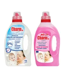 Charmm Laundry Liquid for Babies Laundry 1L + Charmm Sensitive Liquid  Detergent 1L - Pack of 2