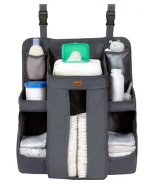 Moon Crib Organizer & Baby Diaper Caddy Portable Multi Storage Organizer - Dark Grey