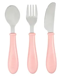 Beaba Stainless Steel Training Cutlery -  Old Pink