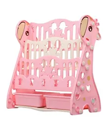 Lovely Baby Giraffe Bookshelf with Toy Rack - Pink