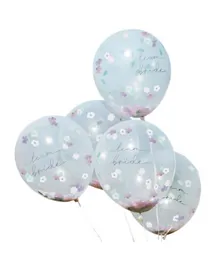 Ginger Ray Boho Floral Confetti Hen Party Balloons - Blue