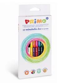 Primo Hexagonal Double-Tip Coloured Pencils - 12 Pieces
