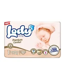 Lody Baby Premium Comfort Diapers, Medium Pack Size 1- 40 Pieces