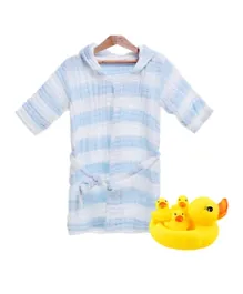 Star Babies Muslin Bathrobe With Rubber Duck - Blue/Yellow