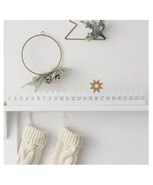 Ginger Ray Gold Sparkle Wooden Star Advent - White
