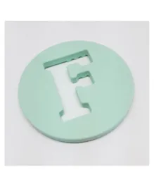 One.Chew.Three Alphabet Chews Silicone Letter Teething Disc F - Mint