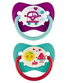 Nip Family Silicone Soothers Bus & Fruit- Pack of 2
