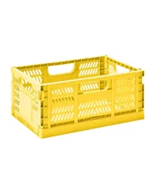 صندوق تخزين قابل للطي مودرن من ثري سبراوتس - كبير أصفر