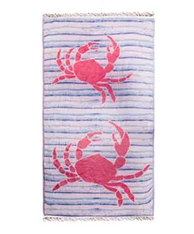 Anemoss Crab Patterned Turkish Beach & Bath Towel