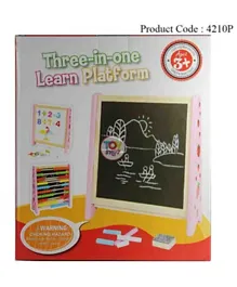 Factory Price 3-In-1 Learning Easel with Abacus Blackboard and Magnetic White Board - Multicolour