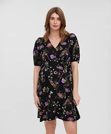 Vero Moda Maternity Floral Maternity Dress - Black