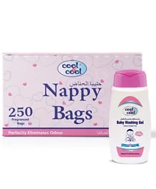 Cool & Cool Nappy Bags & One Free Washing Gel 100 ml- 250 Nappy Bags