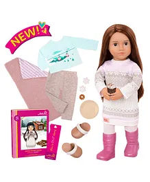 Our Generation Sandy Deluxe Log Cabin Doll With Book - Height 46 cm