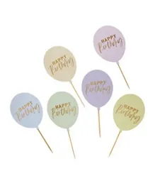 Hootyballoo Pastel 'Happy Birthday' Balloon Food Picks - 12 Pieces