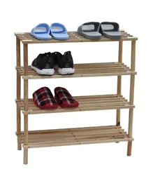 رف تخزين الأحذية الخشبي ذو الـ4 طبقات من فيلينجز - طبيعي