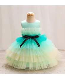 فستان منفوش مزين بطبقات من دي دانيلا - أخضر